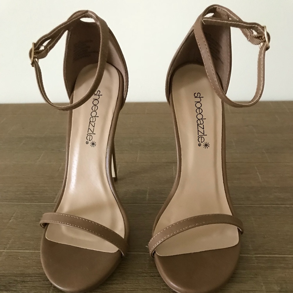 Tan Ankle Strap Heels